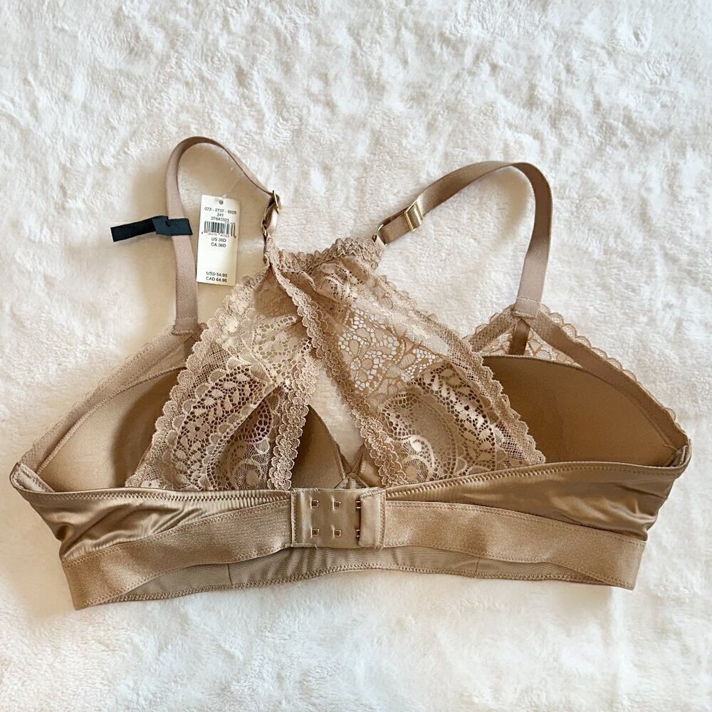 NWT Aerie Nude Cream Real Power Wireless Push Up Paisley Lace Bra - 36D - Picture 6 of 7